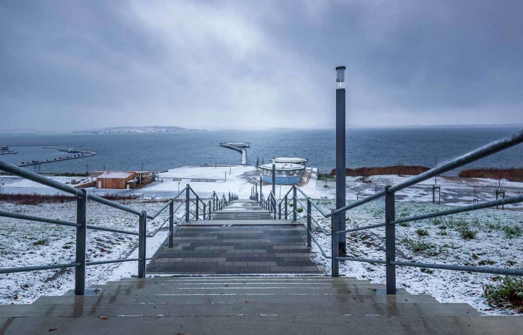 Hafen Braunsbedra bei Schnee