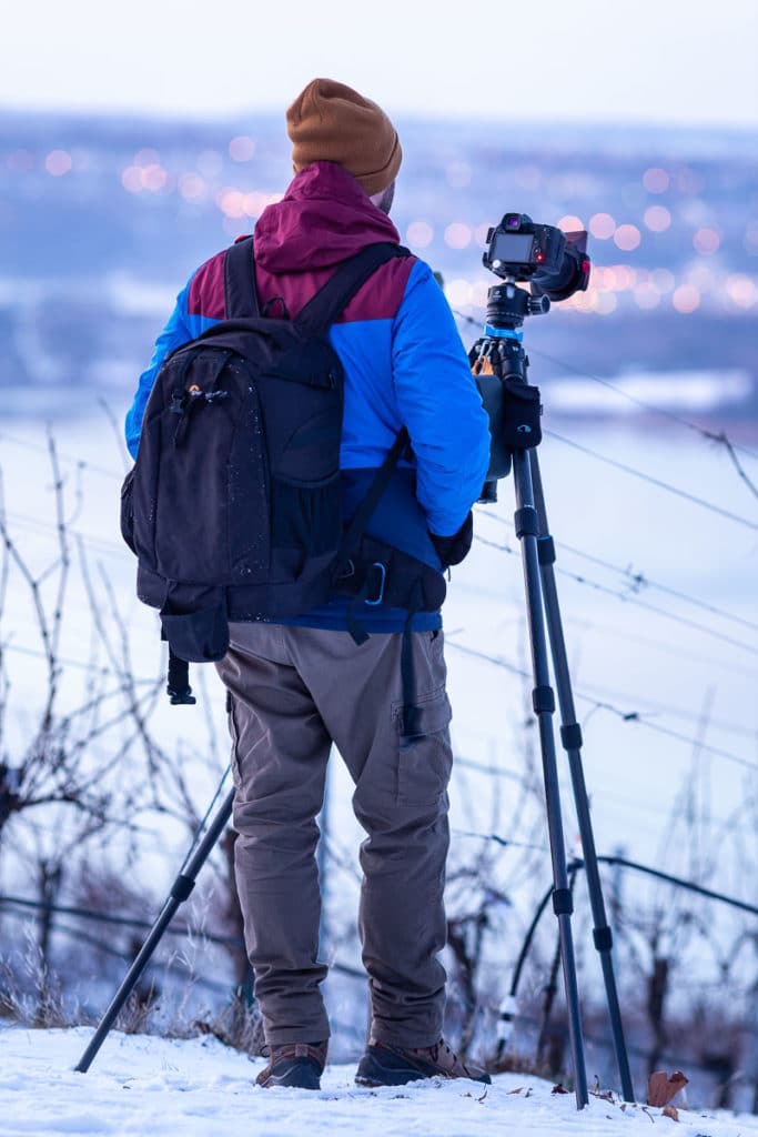 Denis fotografiert den Ausblick
