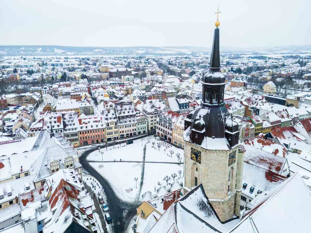 Marktplatz Naumburg Saale Winter