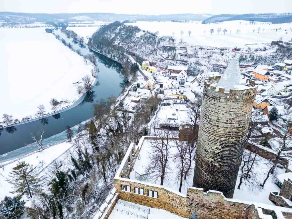 Schoenburg Luftaufnahme Saale